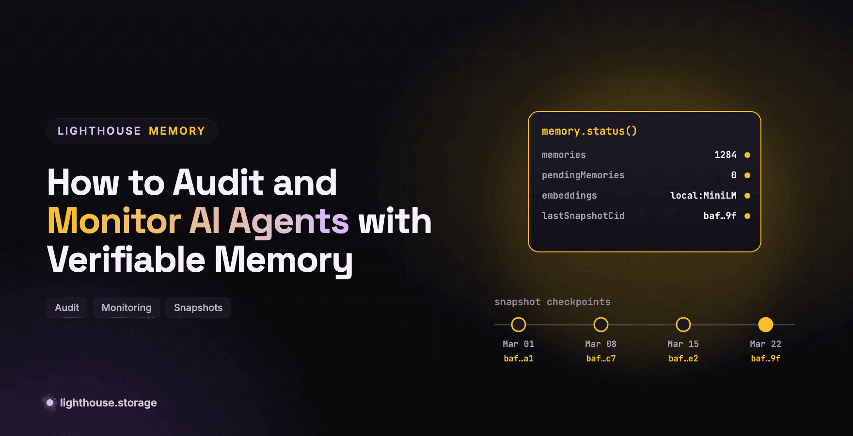 How to Audit and Monitor AI Agents with Verifiable Memory