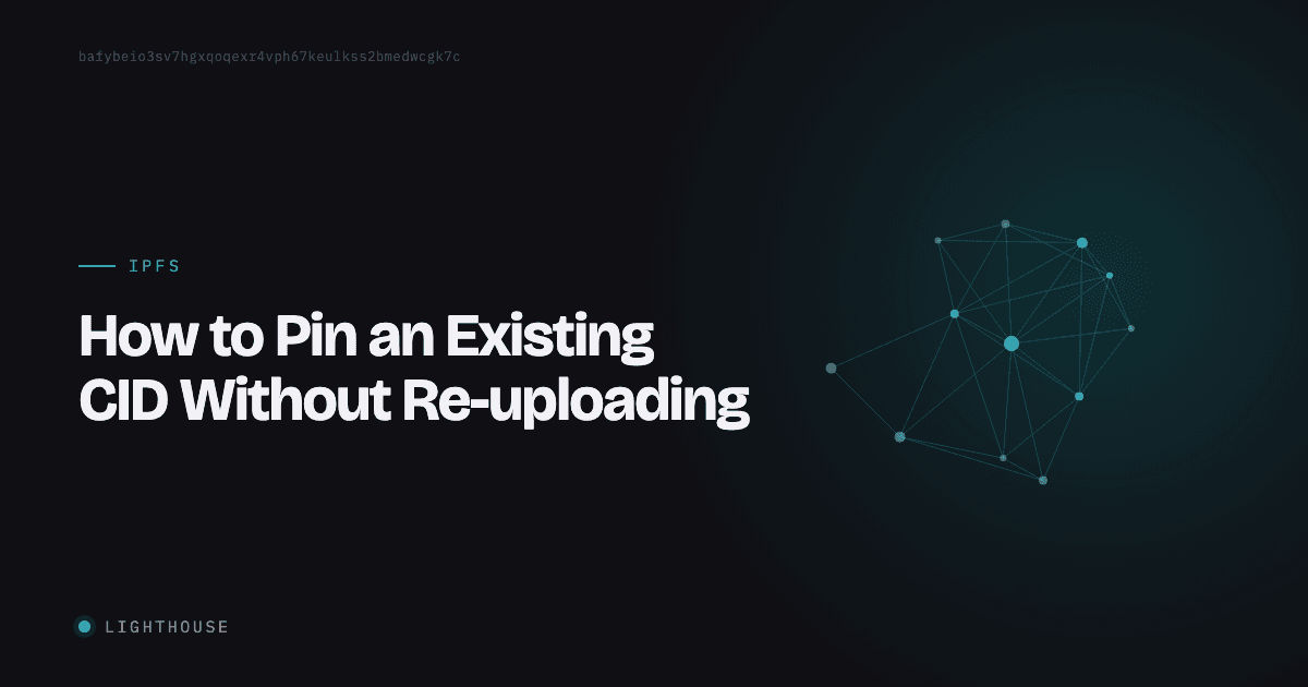 How to Pin an Existing CID Without Re-uploading