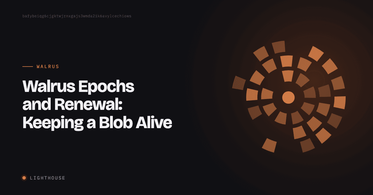 Walrus Epochs and Renewal: Keeping a Blob Alive
