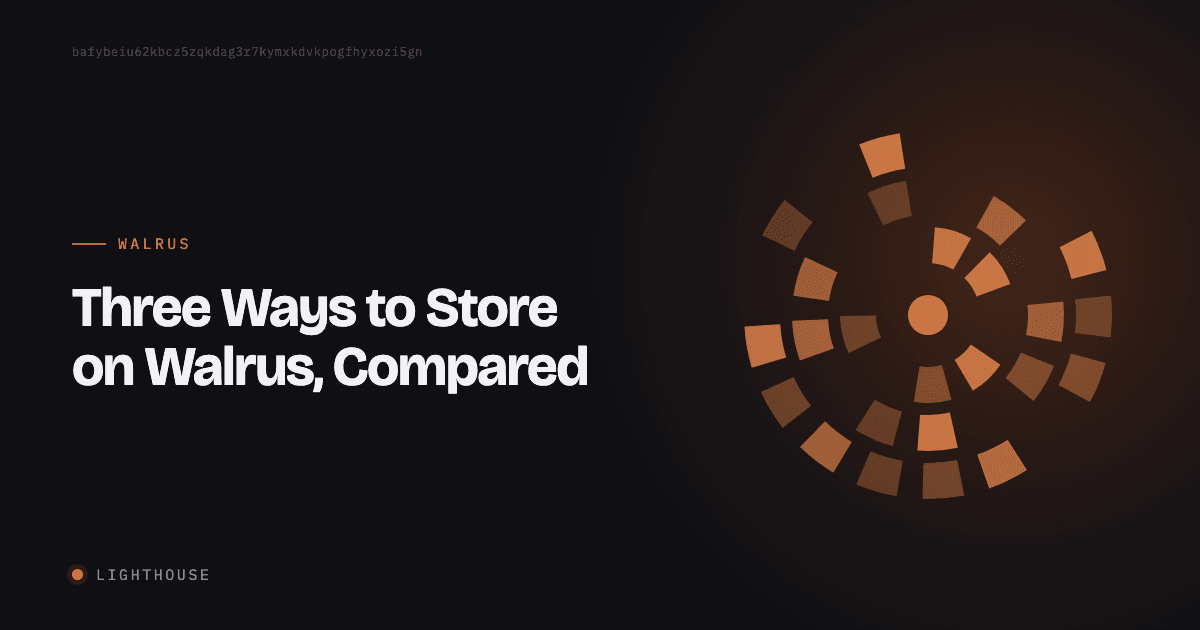 Three Ways to Store on Walrus, Compared